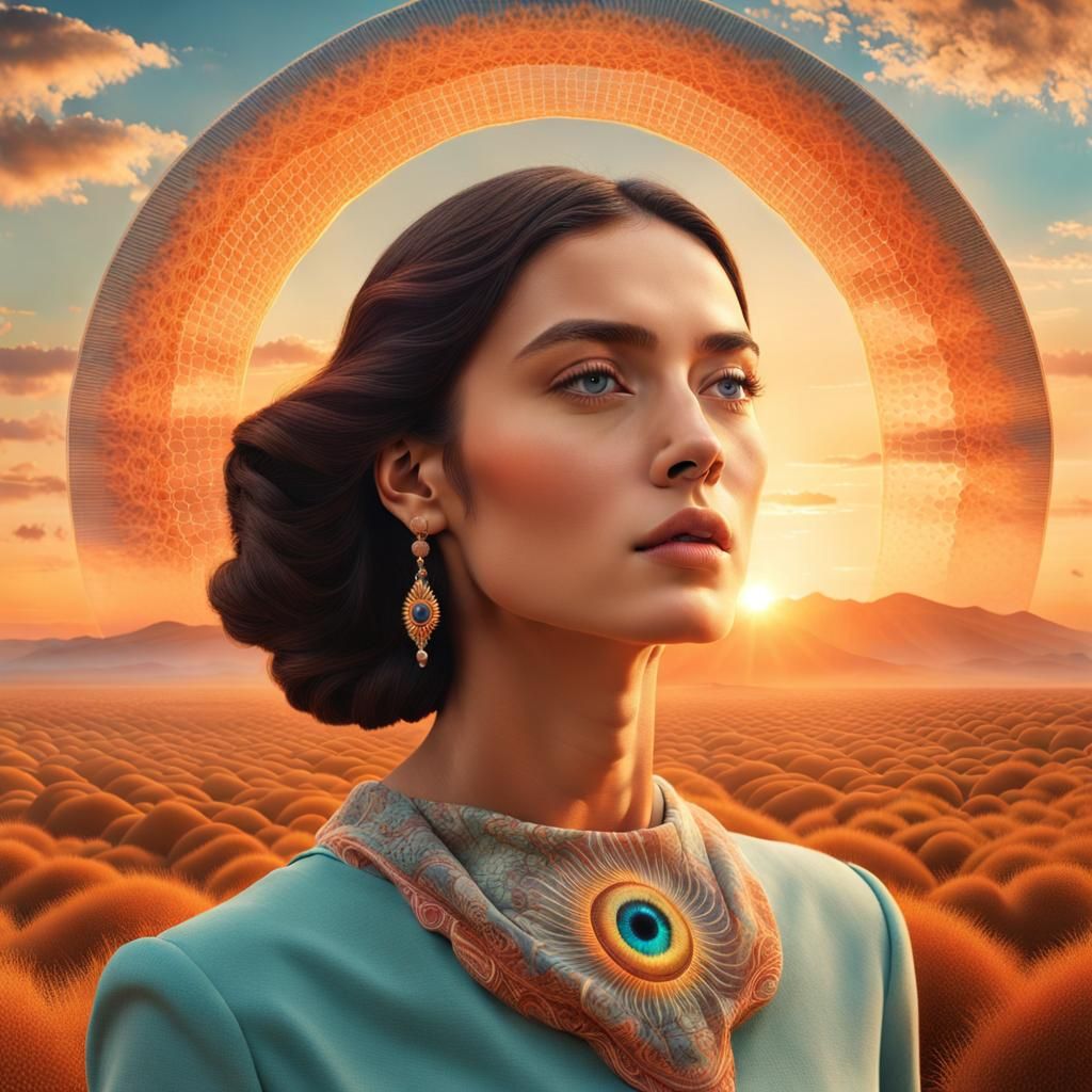 Newborn's First Breath: Warped Perspective in Rich Colors