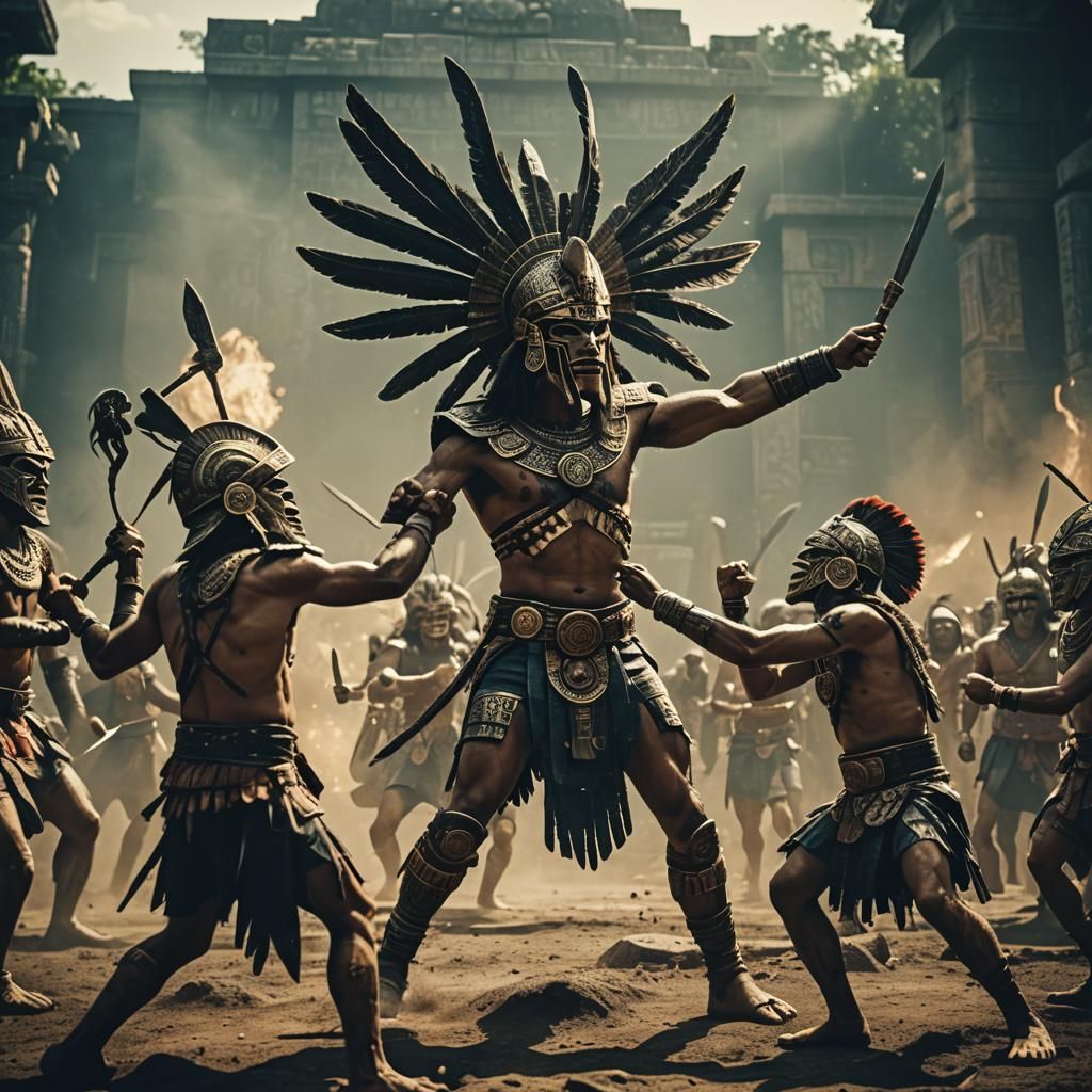 Aztec fighting Anunnaki and Nephilims