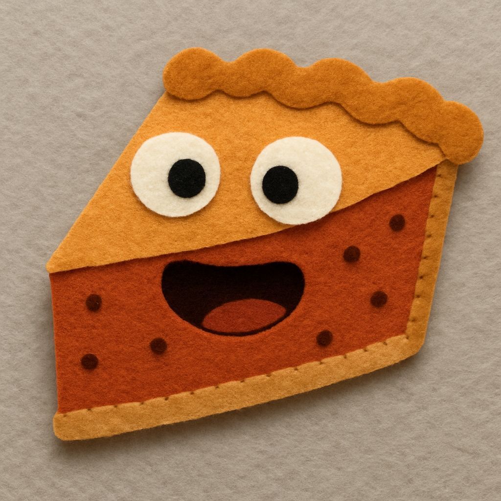 Felt Talking Pie: An AI Generated Image
