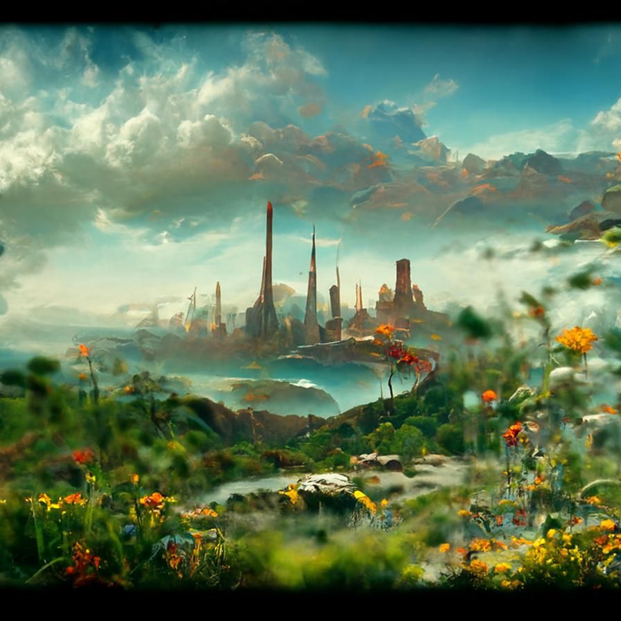 Neo-Futuristic Solarpunk Cityscape in Romanticism Style