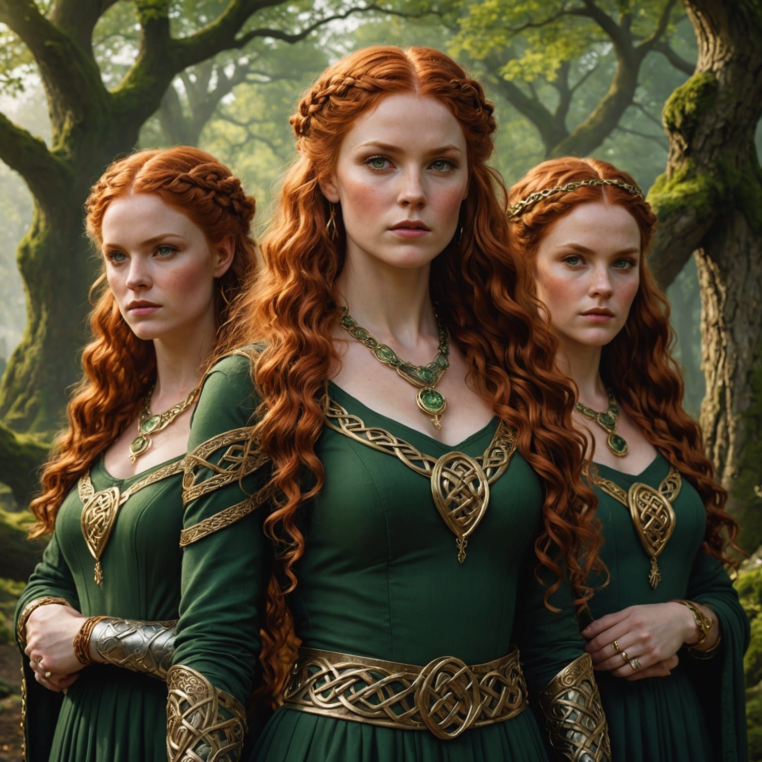 Celtic Women Portrait in Art Nouveau Style