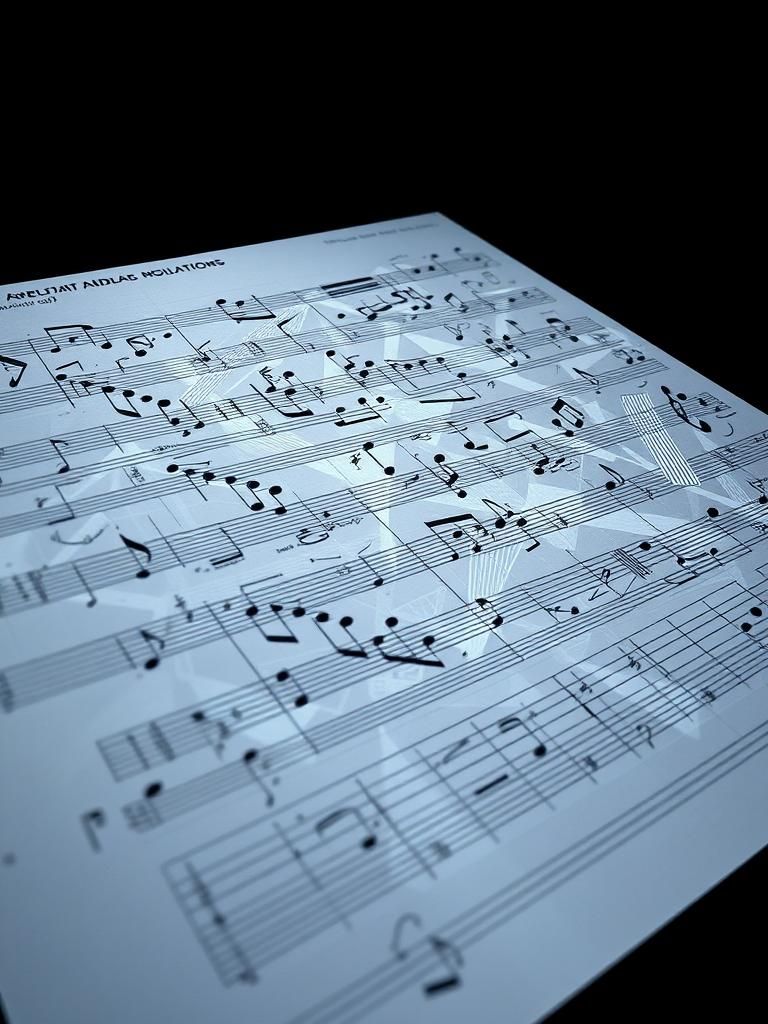 Holographic Avant-Garde Graphic Score in Constructivist Styl...