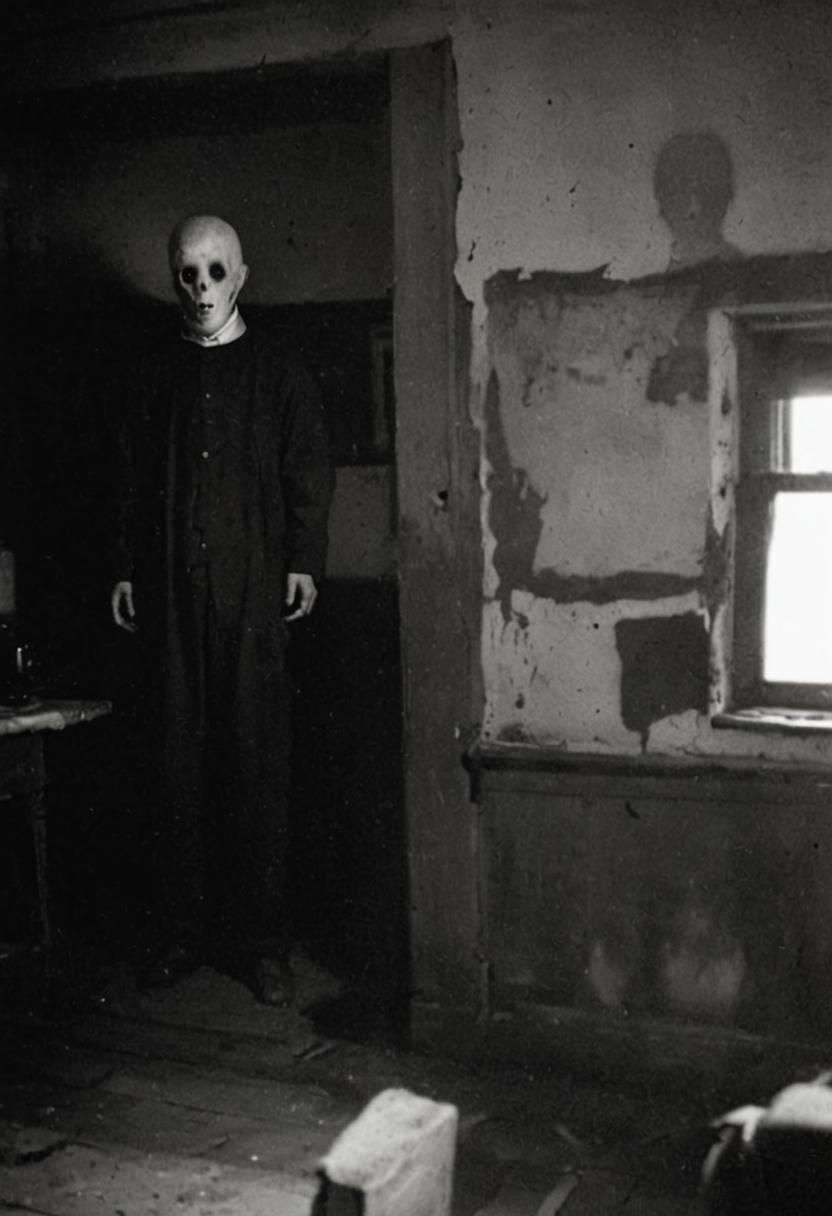 Eerie Sepia Photograph of Sinister Figure