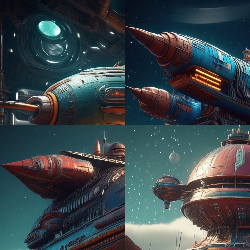 Retro 1950s Spaceship Concept Art