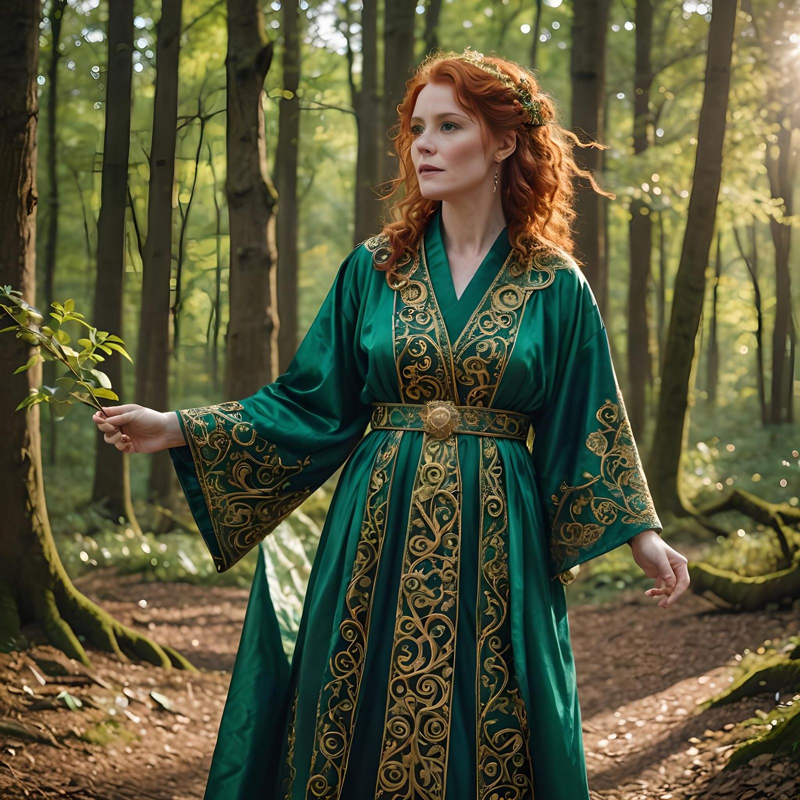 Woman Singing in Forest, Professional Photography