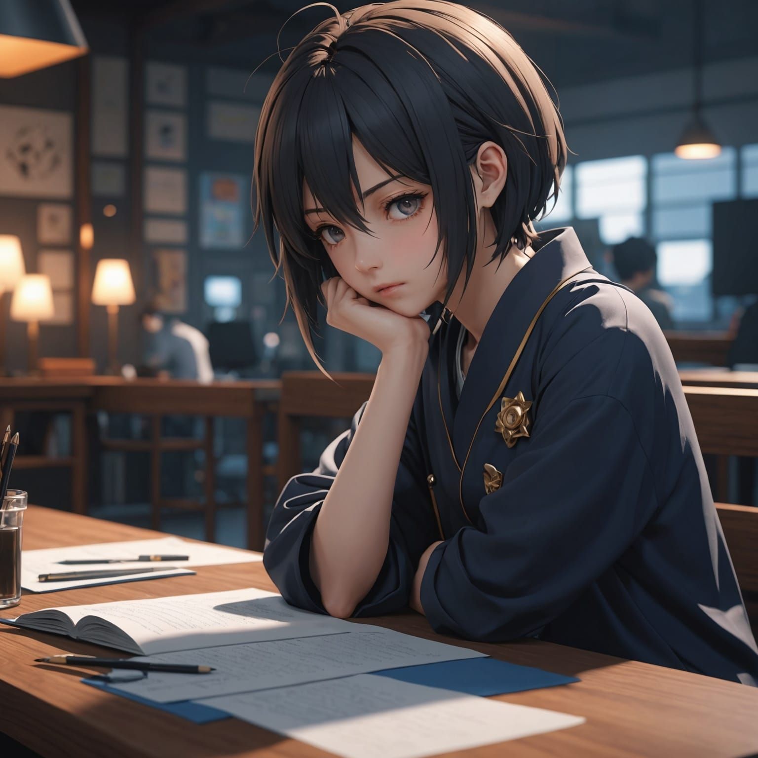 Sad Anime Moment in Detailed 3D Style