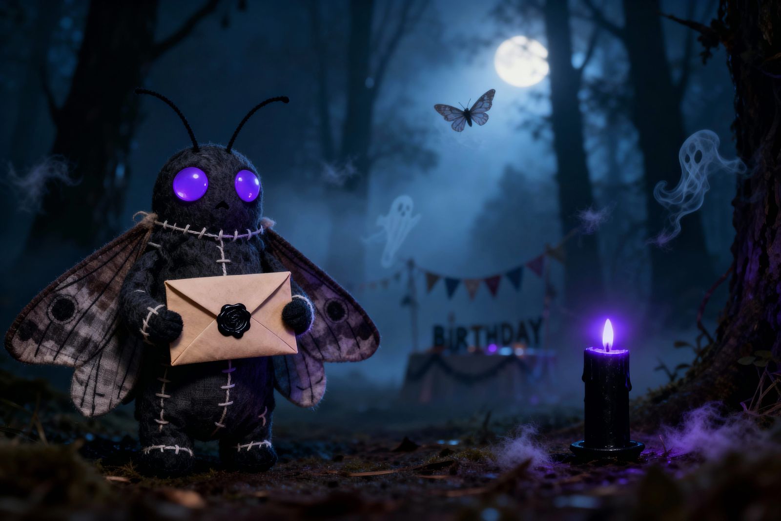 Mothman Cryptid at Secret Forest Birthday Party