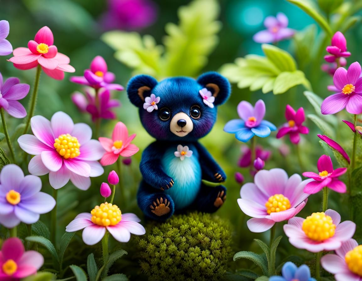 Bearfairies Frolic in Night Garden Couture