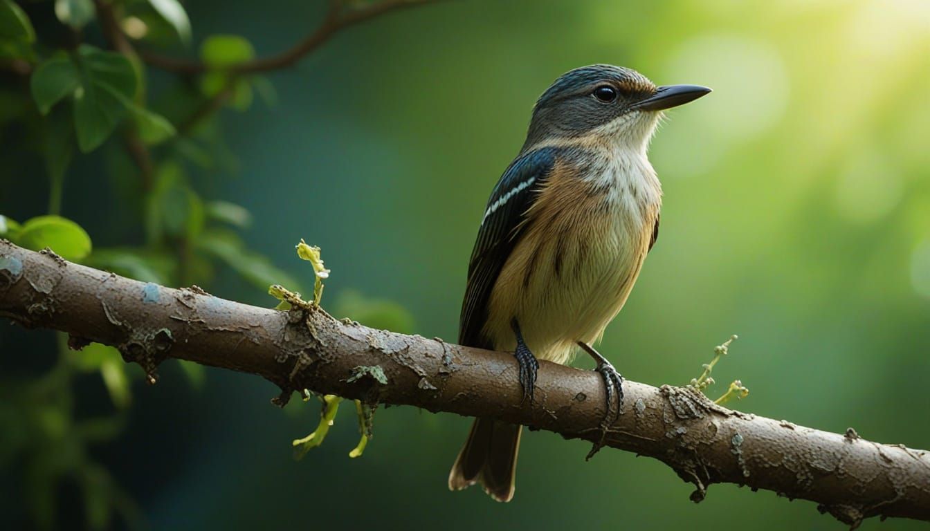 Yucatan Flycatcher in Dramatic Jungle Light