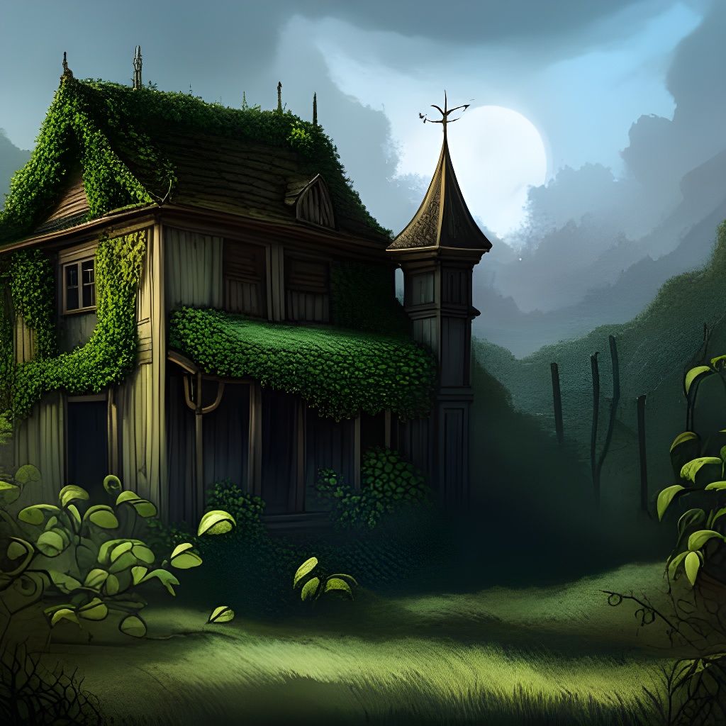 Ominous Abandoned House Covered in Vines