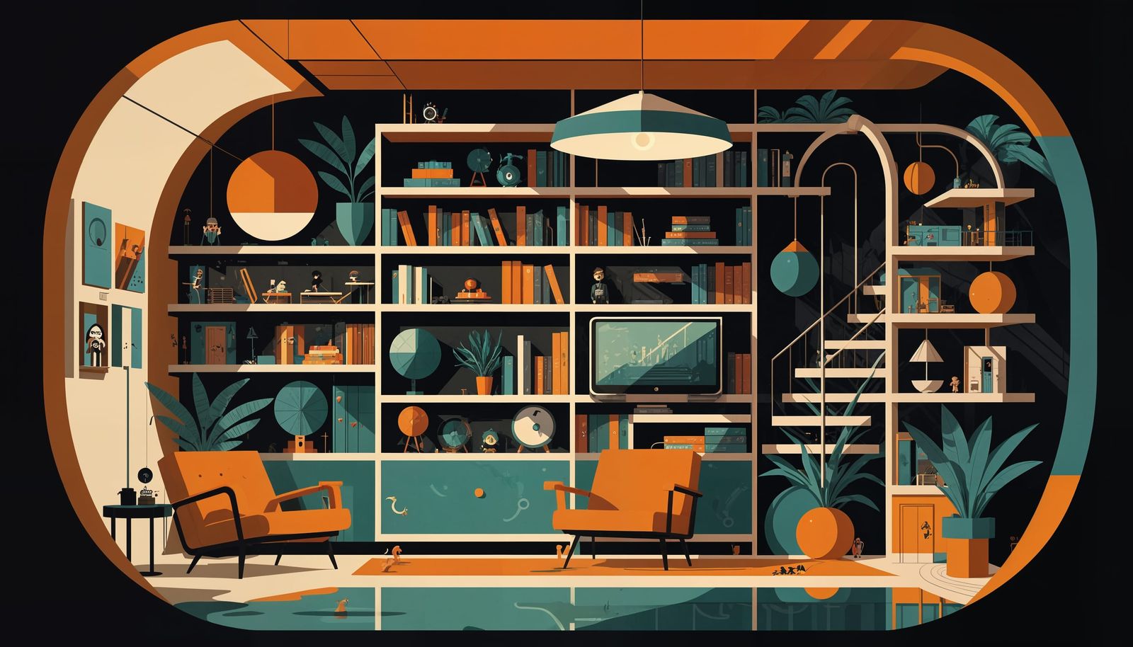 Surreal Underground Lair Scene in a Futuristic Style