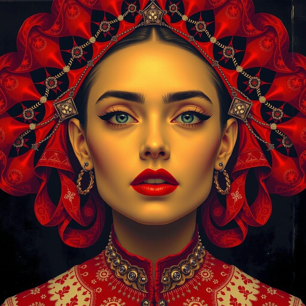 Vibrant Swirls of Red and Crimson Abstract Art