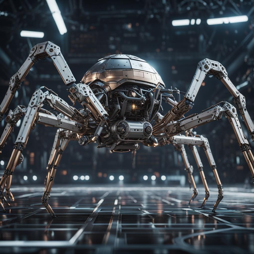 Futuristic Spider Mech in Cinematic Sci-Fi Style