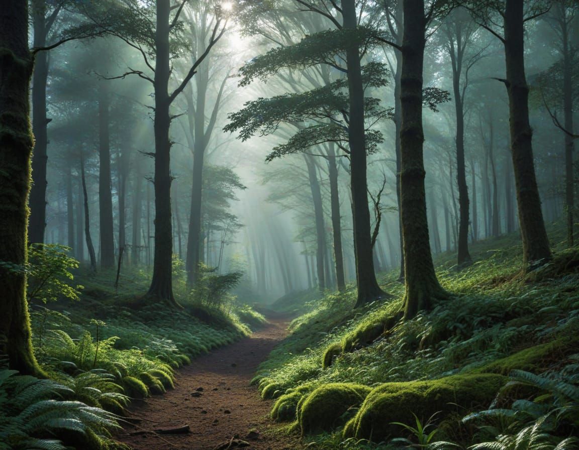 A Mysterious Forest Scene