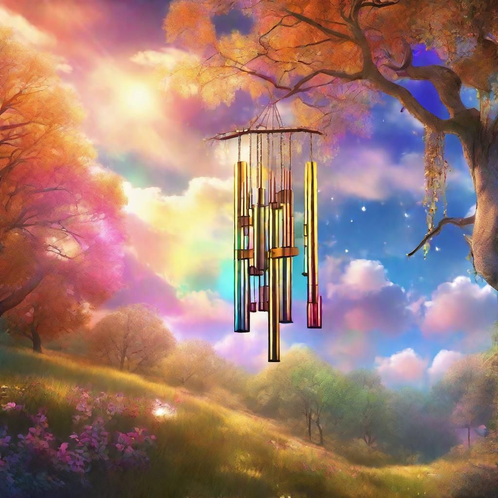 Celestial Wind Chimes in a Heavenly Garden