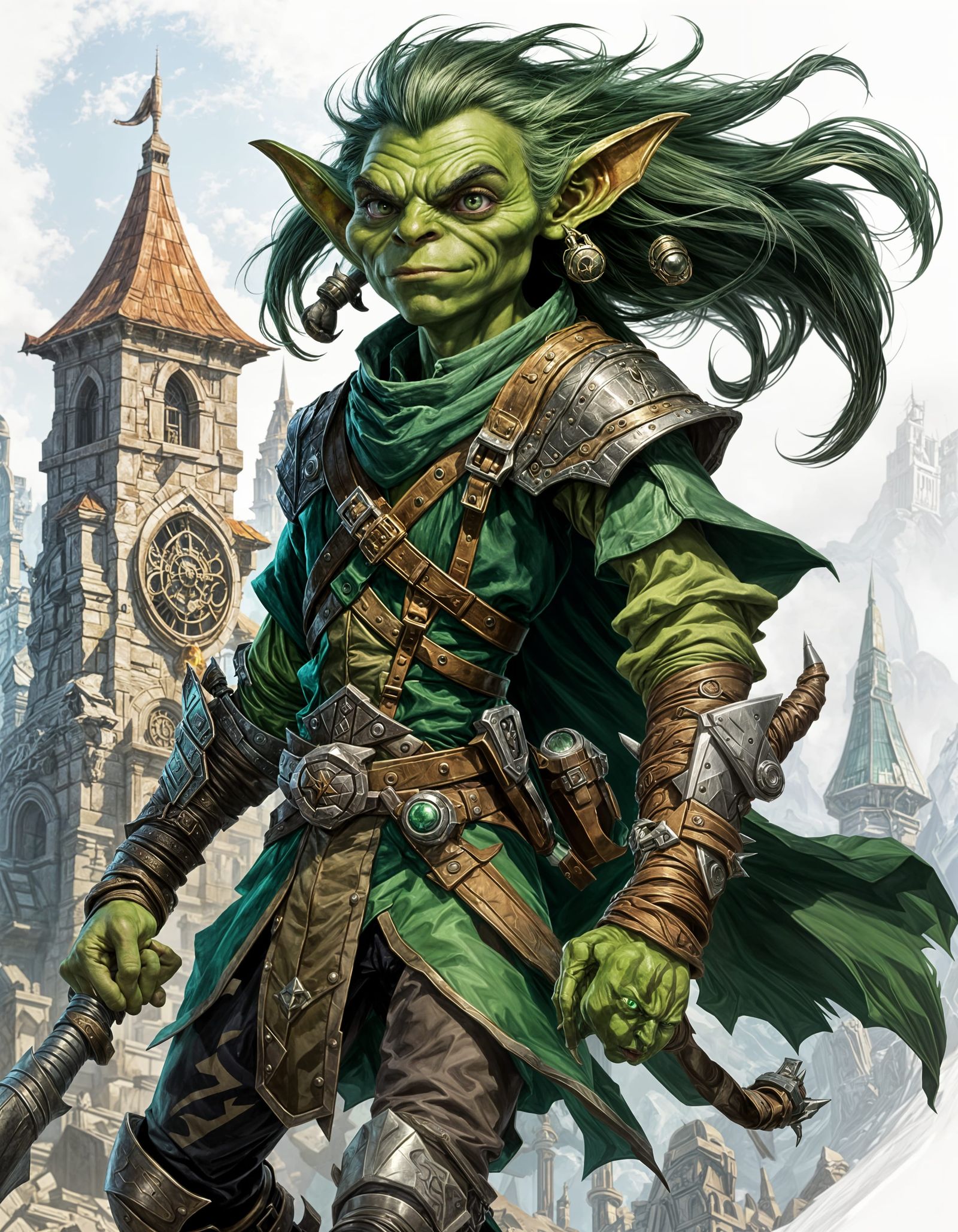 Male Green Goblin, Rogue Class with Twin Blade
