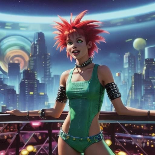 90s Rave Scene in Fifth Element Style