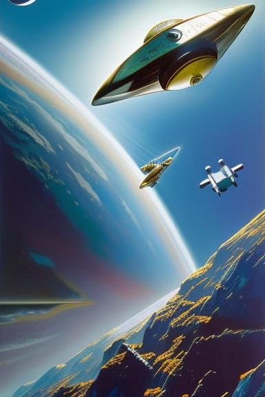 Astronaut Floats in Ethereum Sea: Retro-Futuristic Shock Art