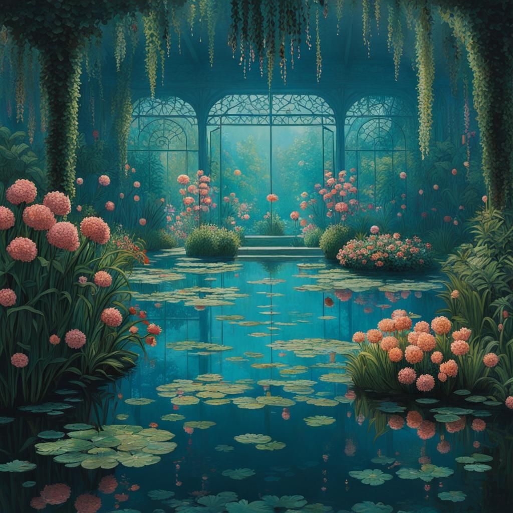 Monet's Magical Garden: Wes Anderson Splash Art