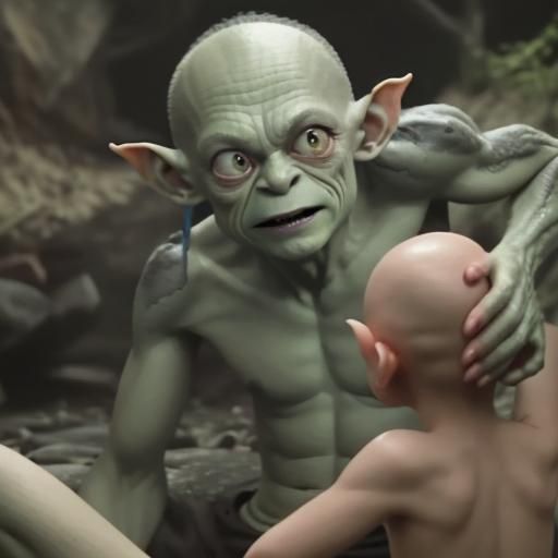 Gollum getting hair-plugs basely spokes person the commercial is i use to look like a troll now the babes love the hai...