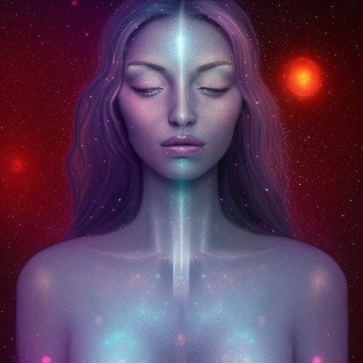 Stardust Woman: Cosmic Astral Illustration