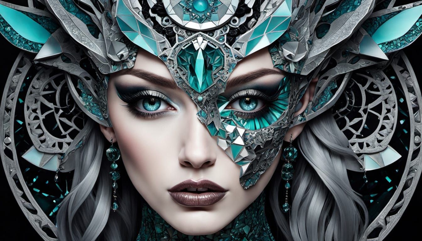 Mechanical Enigma: A Mosaic of Contrasting Halves