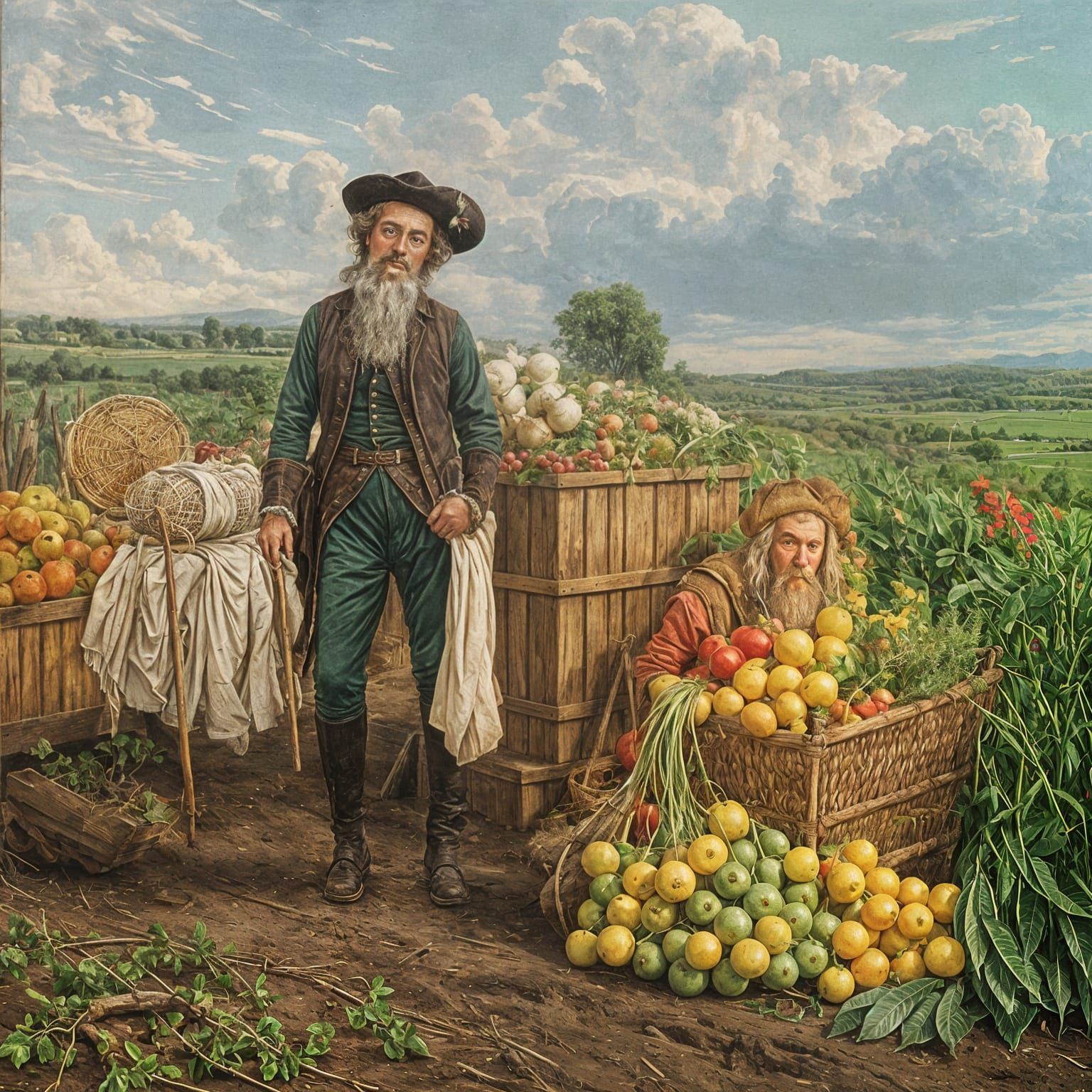 Agricultural Innovator of the 18th Century in Oil Painting S...