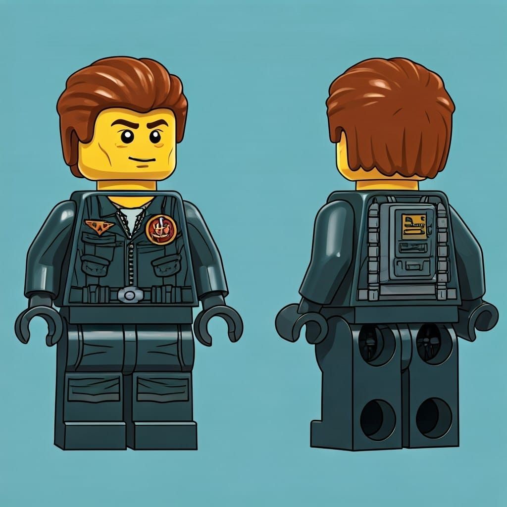 Colorful Lego Minifigure of Sci-Fi Pilot in Multiple Angles