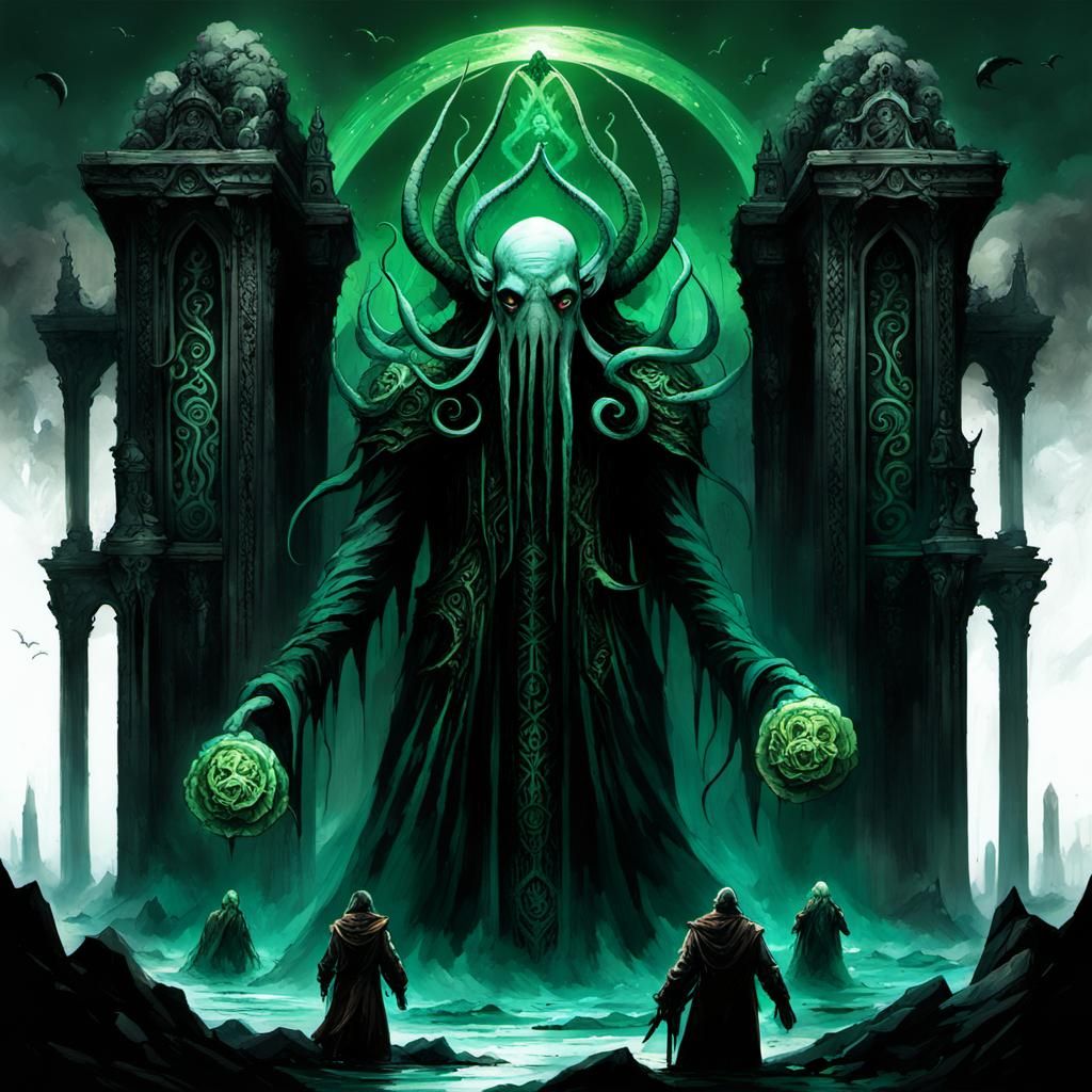 High Gothic Horror: Cthulhu God in Eldritch Scene