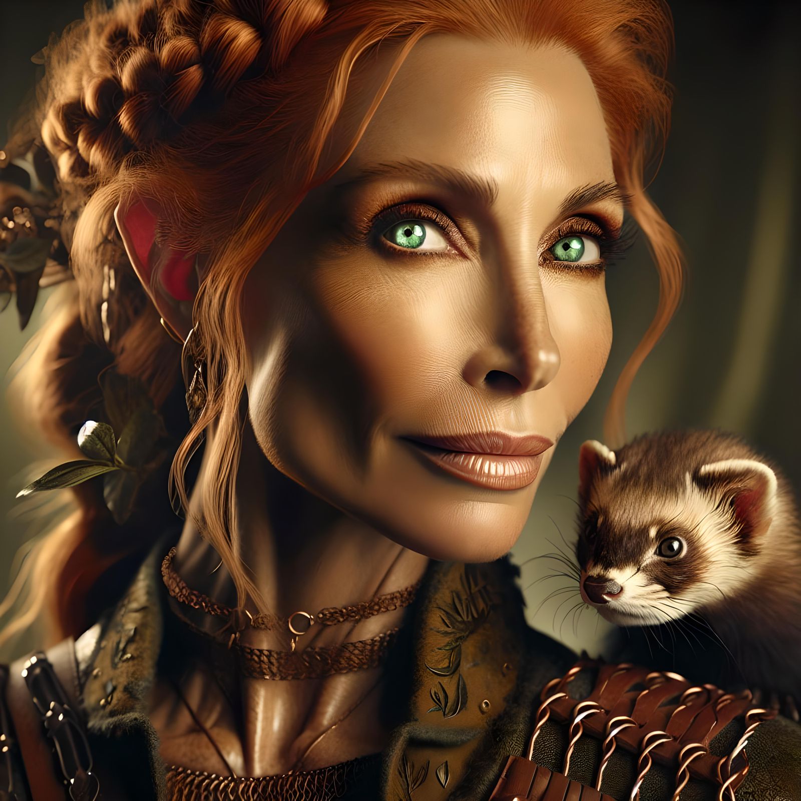 Eladrin Ranger in Maximalist Digital Matte Painting