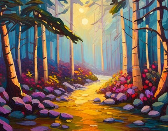 Mystical Forest: An Impasto Fantasy Landscape