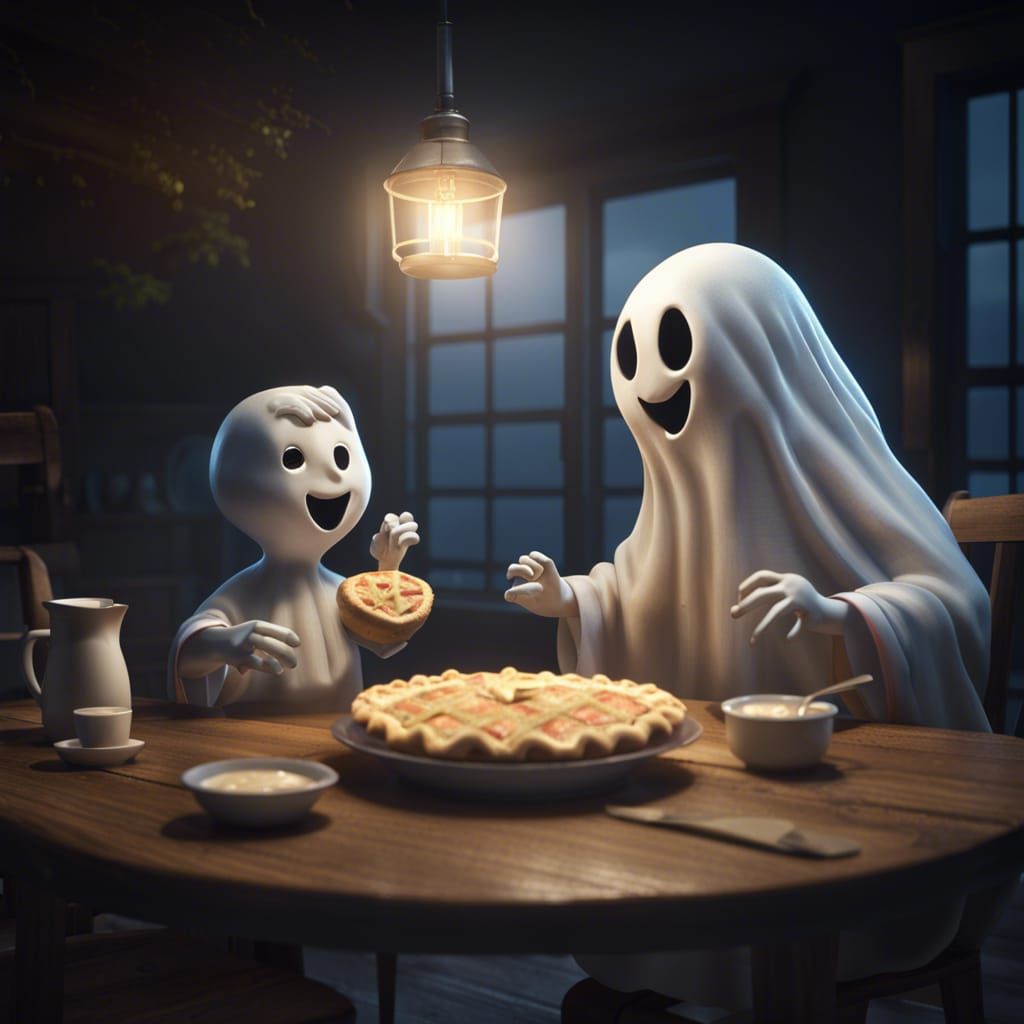 Friendly ghost conversing