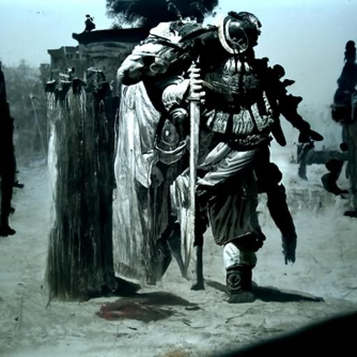 Roman Legionary in Dark Horror Style