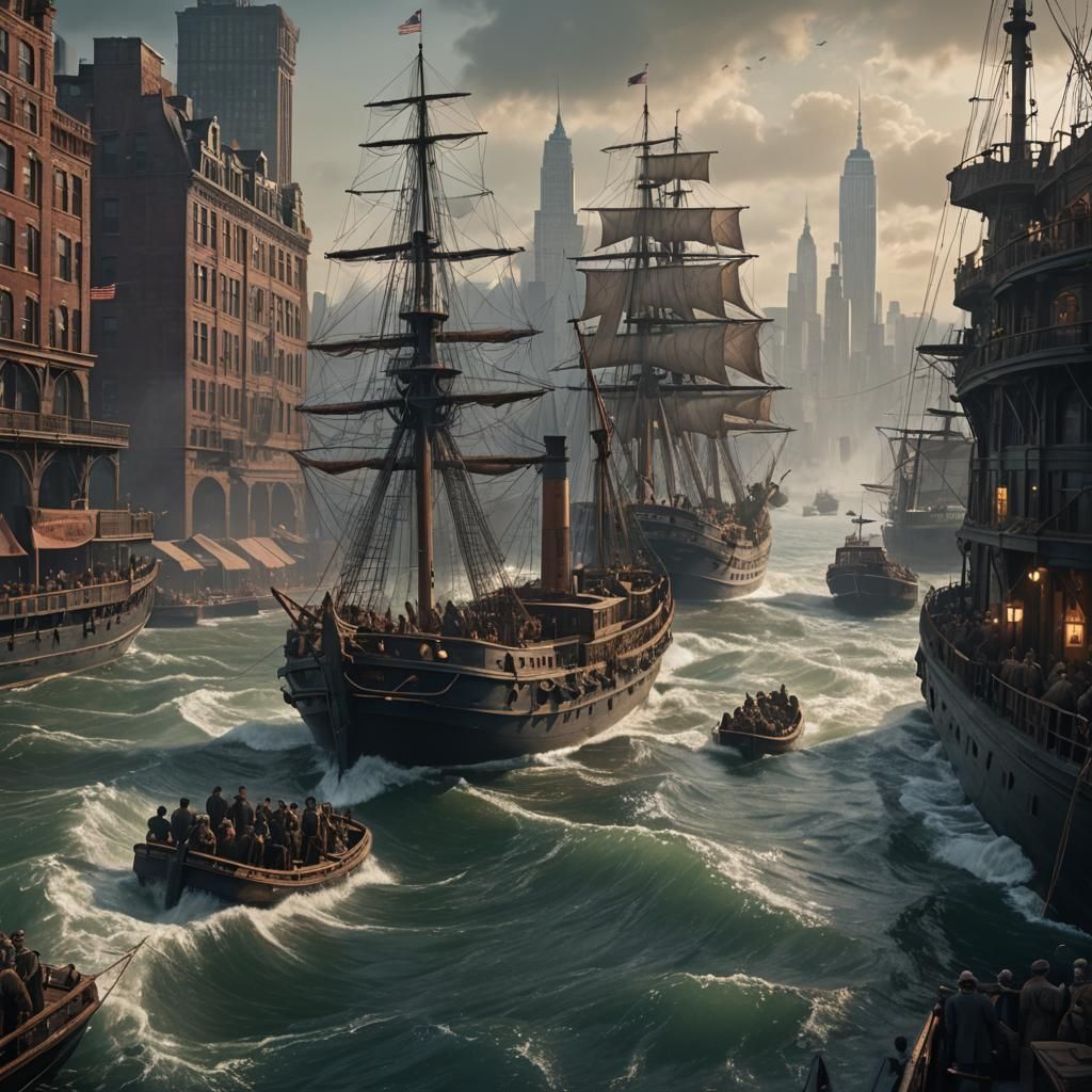 Early 20th Century Immigrants Arriving in New York