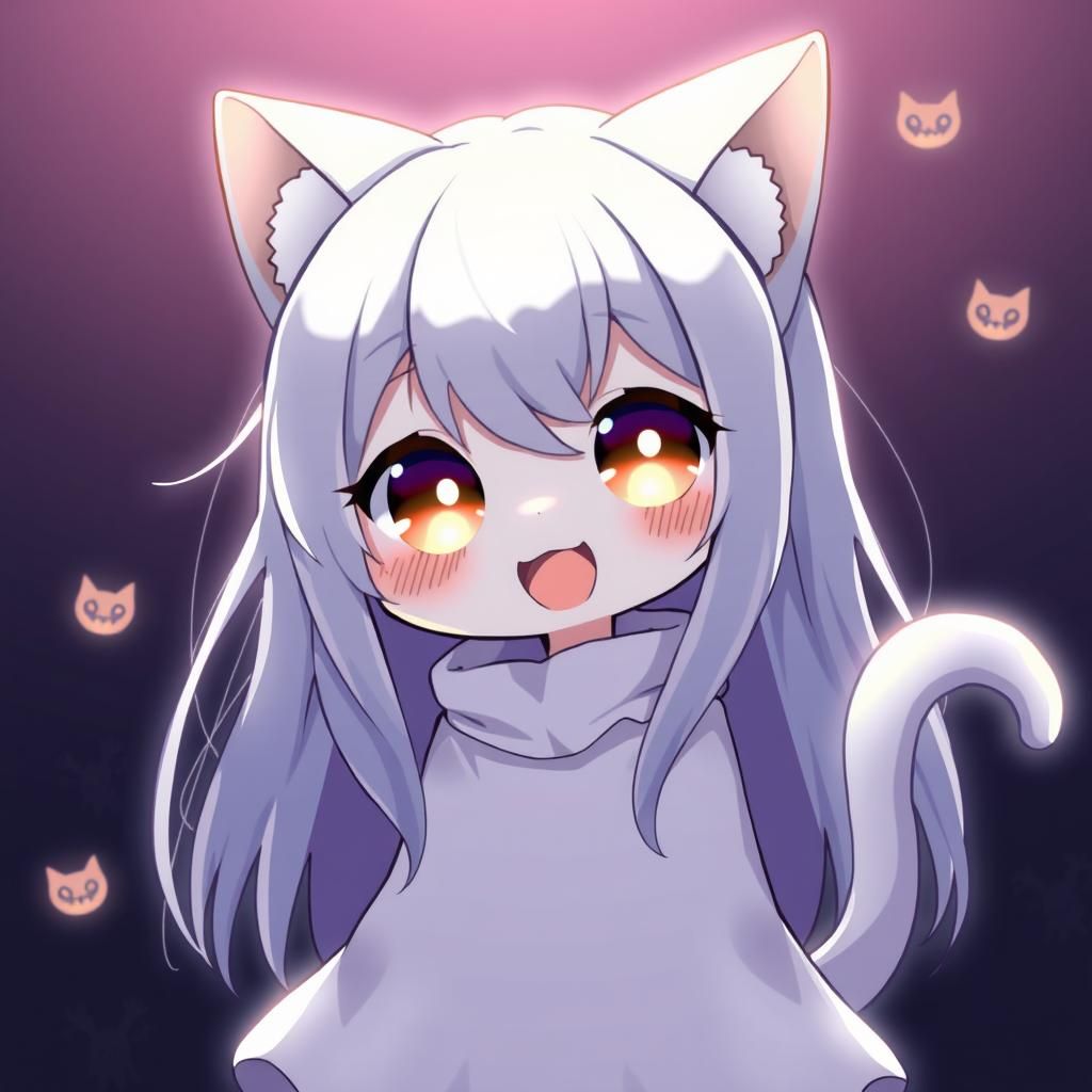 Spooky Cute Anime Catgirl in Zerochan Style