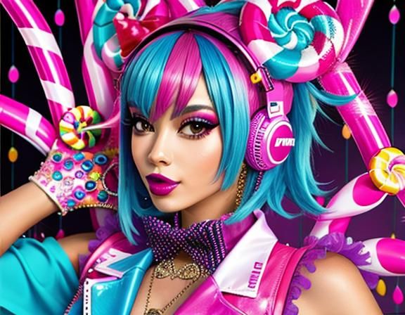 Vibrant Candypunk Futuristic Scene