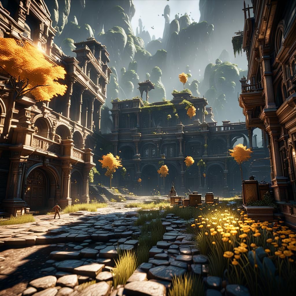 Epic 3D Videogame Scene in 8K Resolution