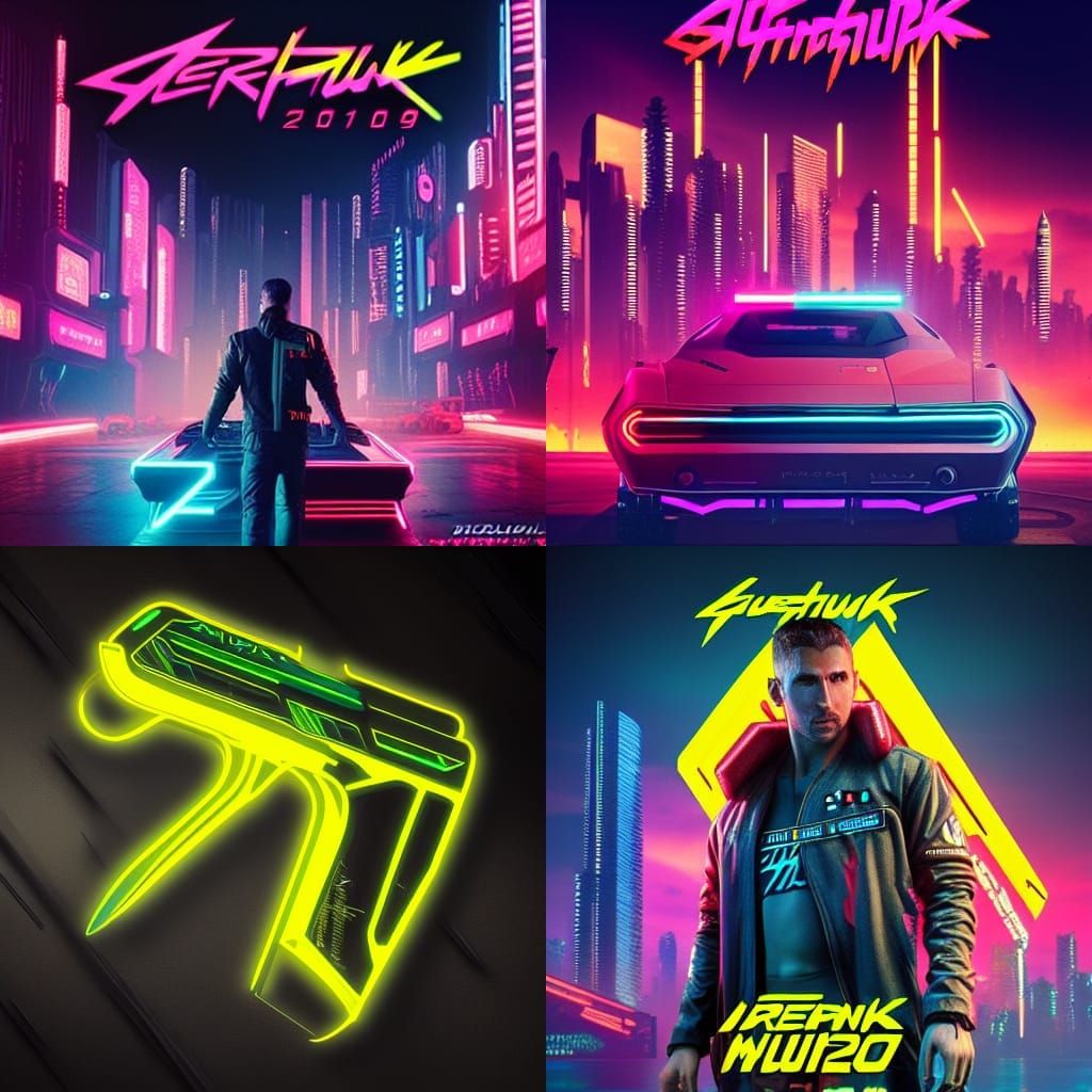 Neon Cyberpunk Cityscape in 2099 Style