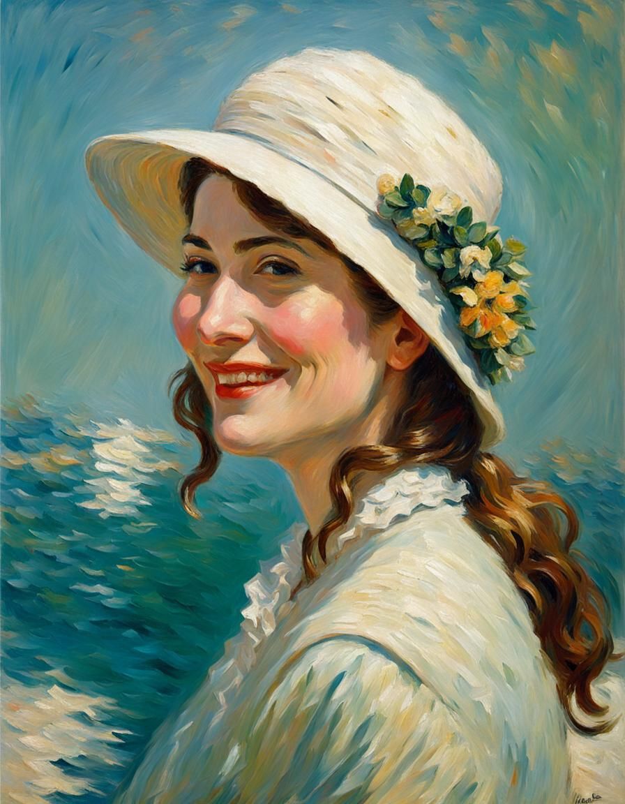 Smiling Woman in Impasto Style