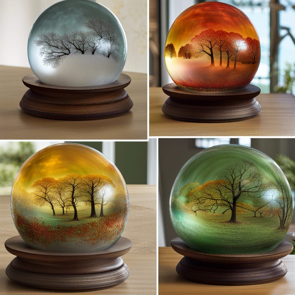 Four Seasons in Giant Glass Balls