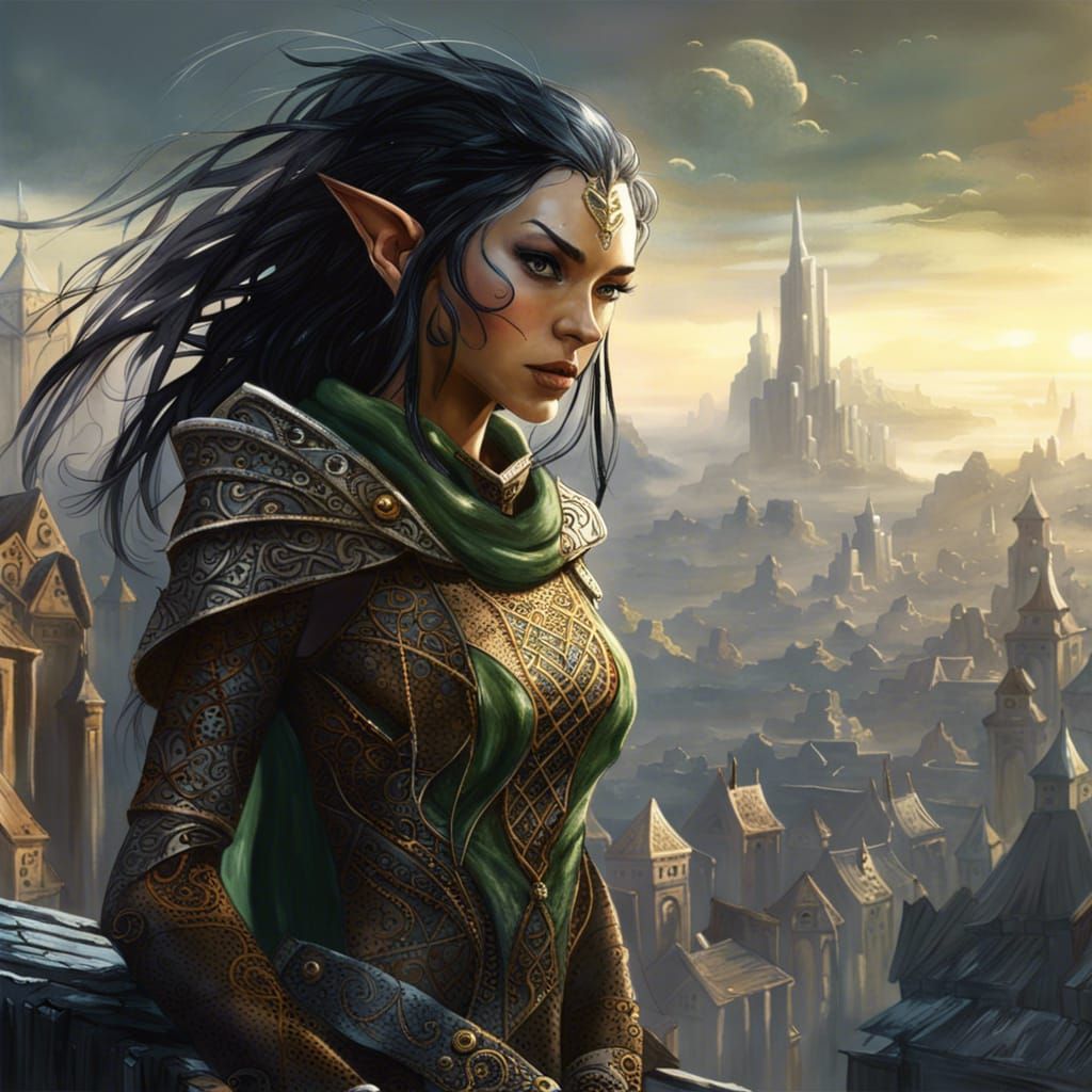 Elven Rogue Portrait in Ornate Fantasy Style