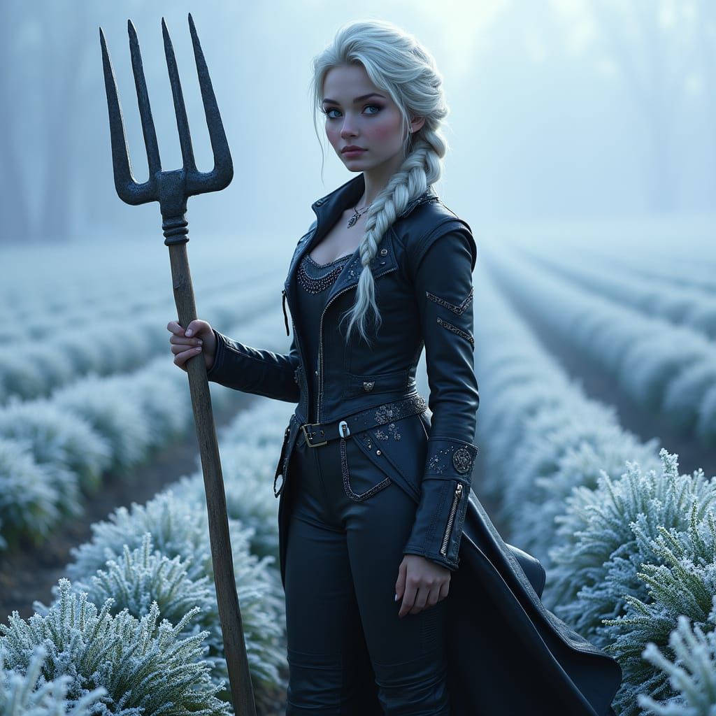 Elsa, the Frosty Farm Queen, Tends to Winter Wonderland