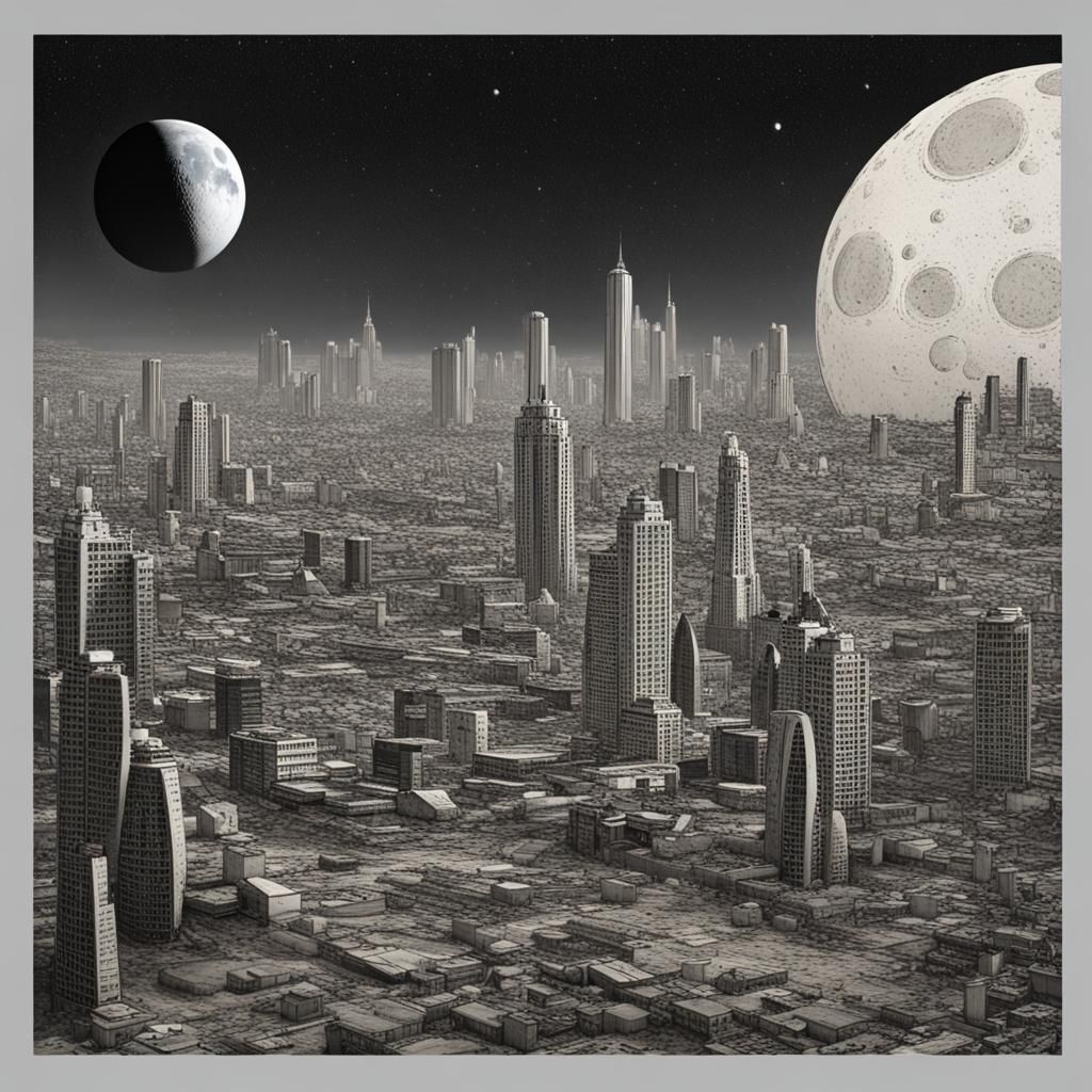 Futuristic City on the Moon