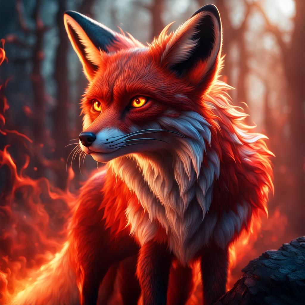Fiery Fox Fantasy Concept Art