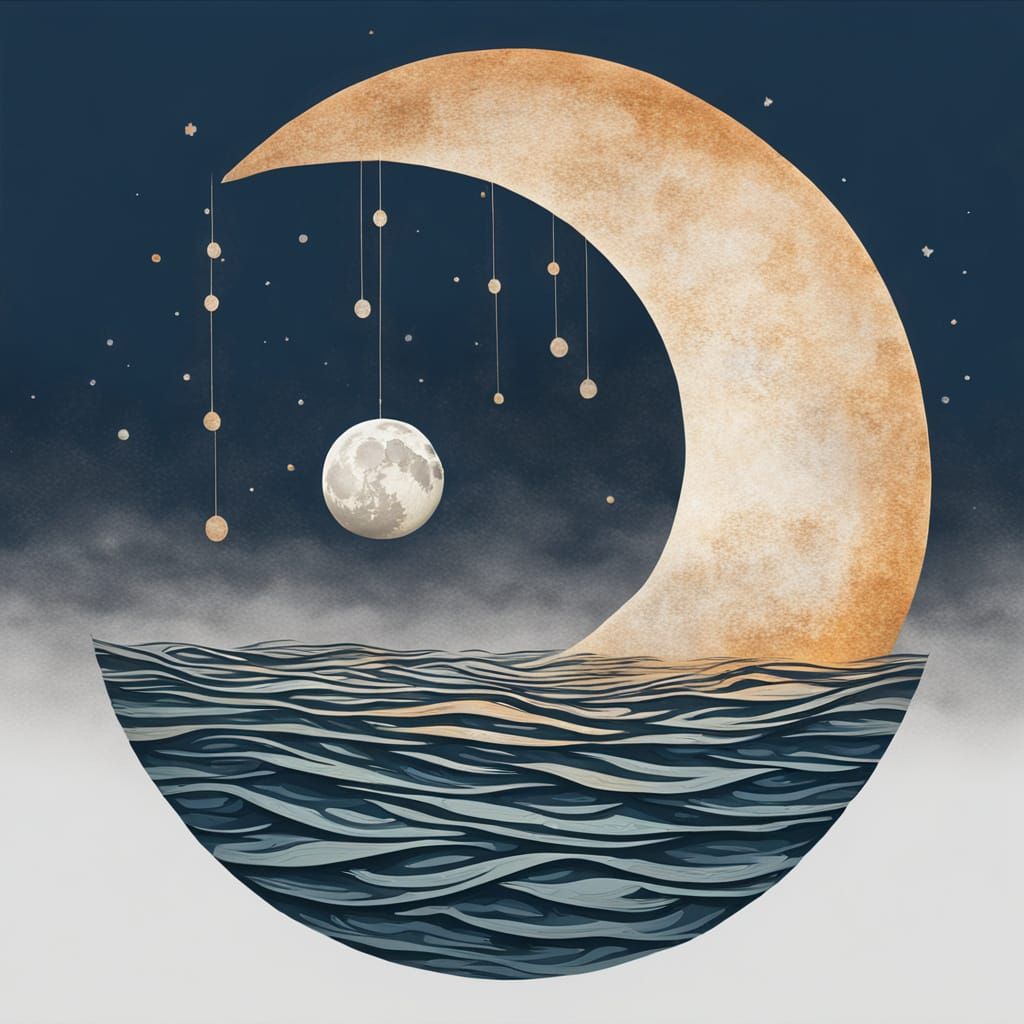 Water Shaped Crescent Moon