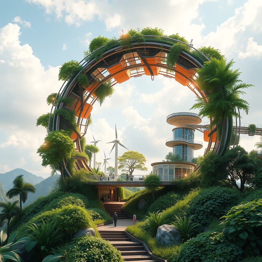 Sustainable Solapunk Utopia in Full Bloom