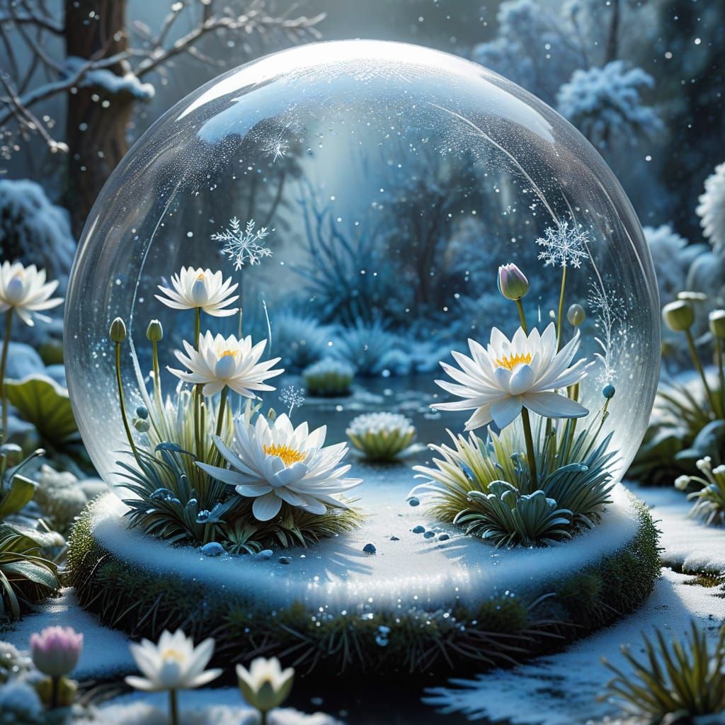 Whimsical Winter Wonderland on a Delicate Feather