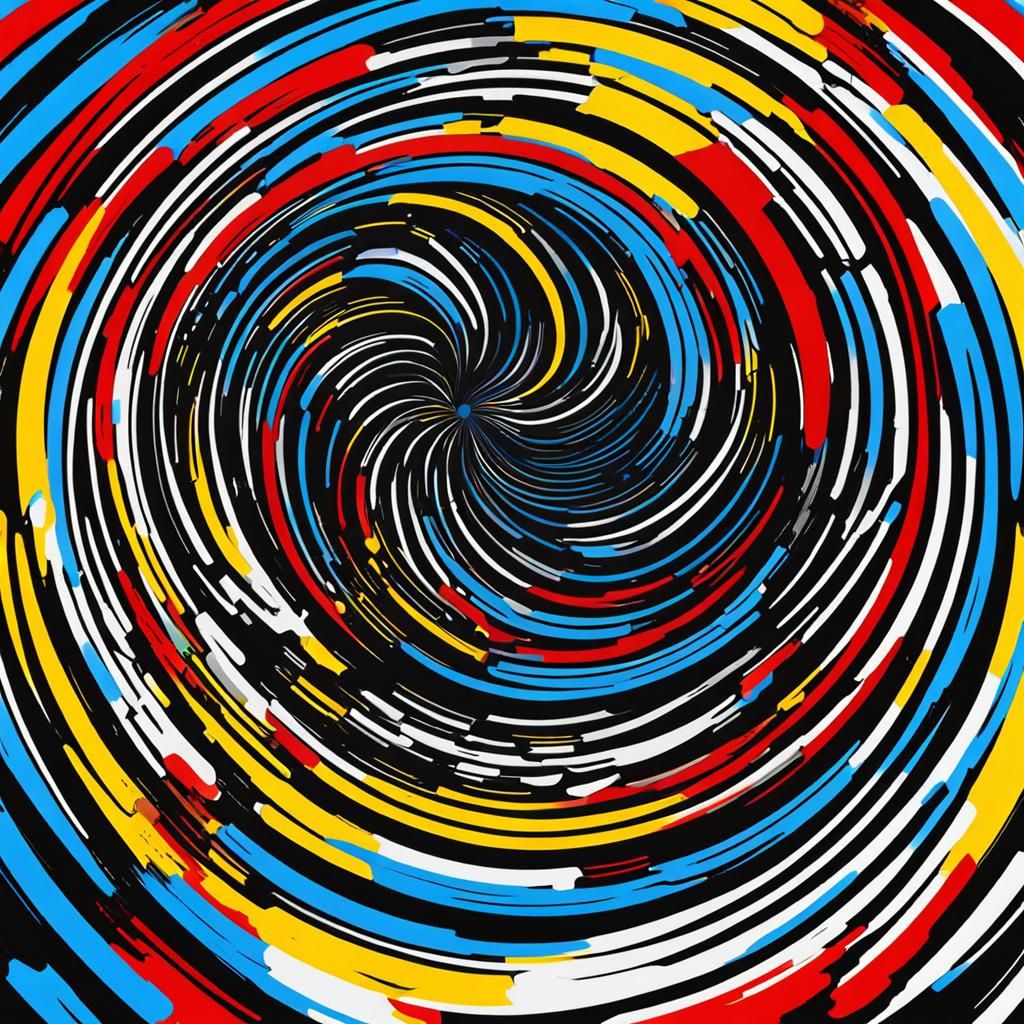 Pop Art Hypnosis Spiral in Warhol Style