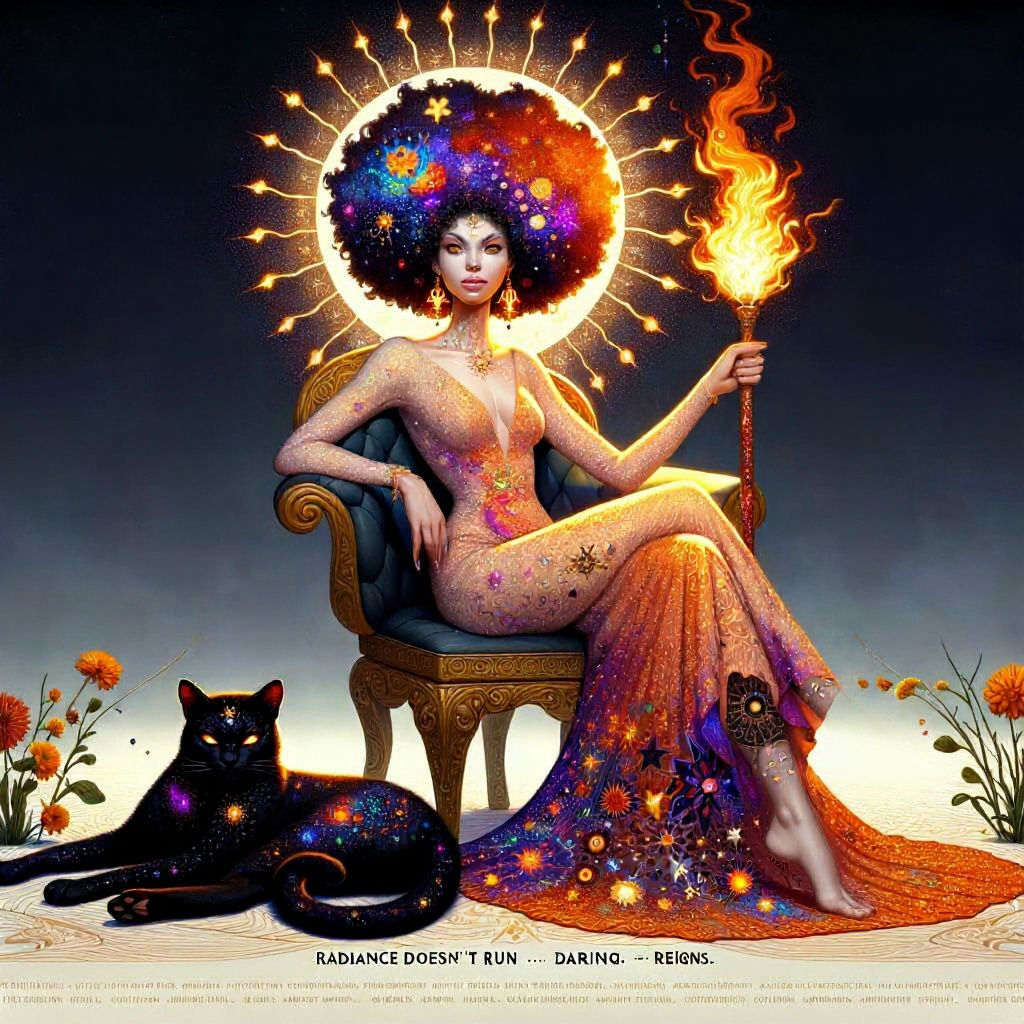 Queen of Wands: Modern Fantasy Digital Art