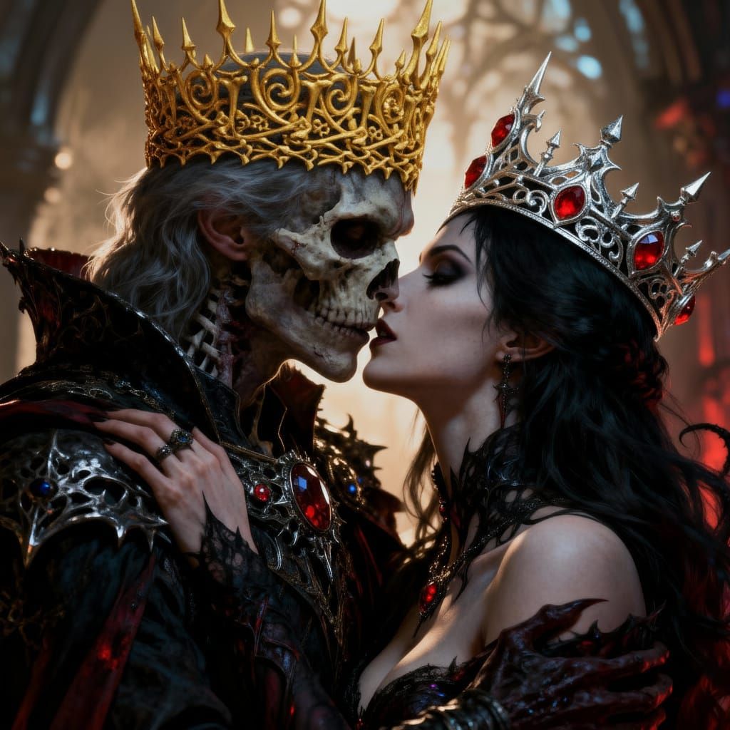 King and Queen of the Dead in Loving Embrace